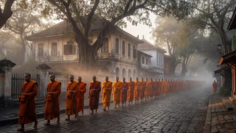 Luang Prabang Walking Tour: Alms Ceremony to the Mekong
